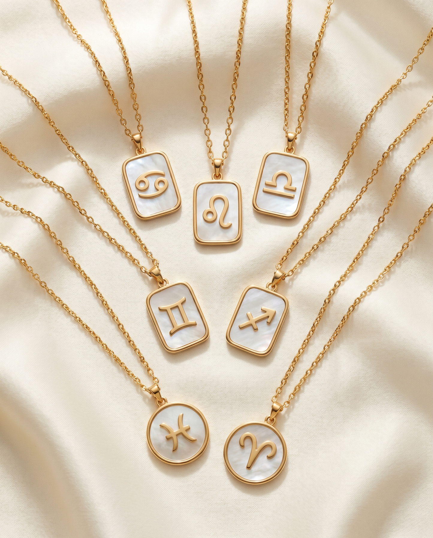 Zodiac Sign Necklace - Mother of Pearl Pendant