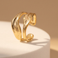 Golden Wave Adjustable Statement Ring